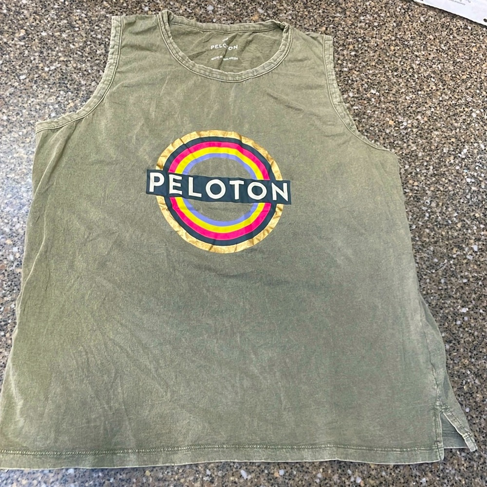 Peloton Olive Side Slit Muscle Tank